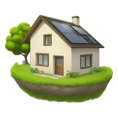 flat ecological house sticker