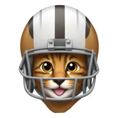 Tabby cat wearing football helmet sticker