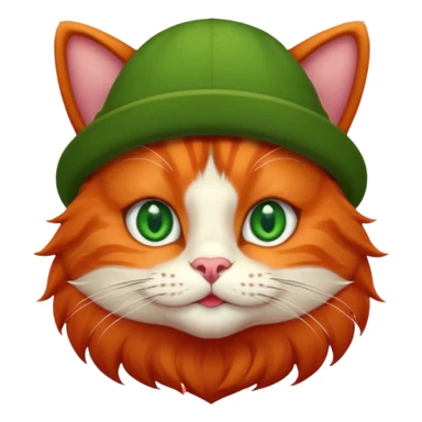 Red cat with hat sticker