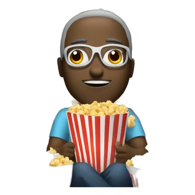 Watching movie with pop corn  sticker