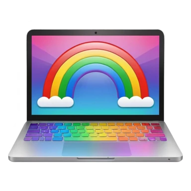 simple laptop emoji with colorful display hinting at creative projects sticker