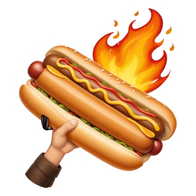 Hand Holding a Flaming Hotdog sticker