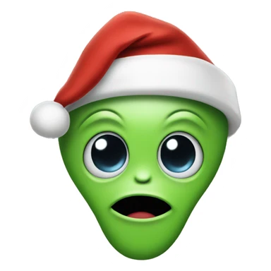 Alien in Santa hat  sticker