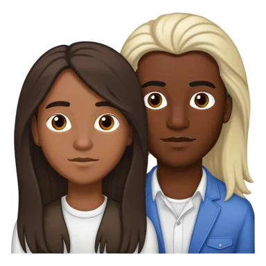 Gay interracial couple, 1 Latino with dacial the other white with long hair. sticker