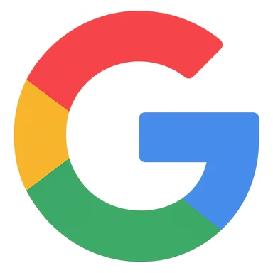 Google icon, flat color style, simple and recognizable sticker
