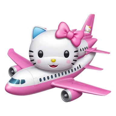 white hello kitty airplane  sticker