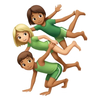 Boy playing leap frog with girl sticker