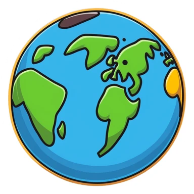 earth planet with continents and oceans sticker
