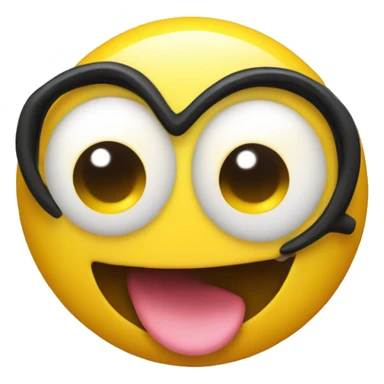 yellow emoji with heart eyes and tongue sticking out sticker