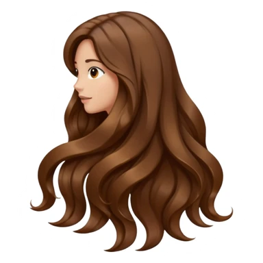 back view of long brown hair sticker