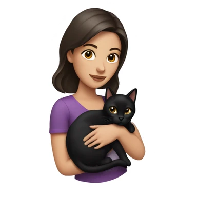 Pretty brunette woman holding Black cat sticker