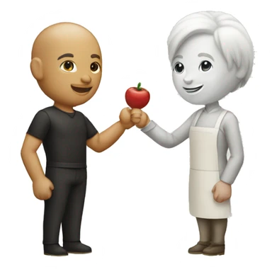 restaurant owner with white skin, and blogger with white skin, shaking hands in great detail sticker