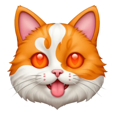 cat heart eye emoji sticking tongue out sticker