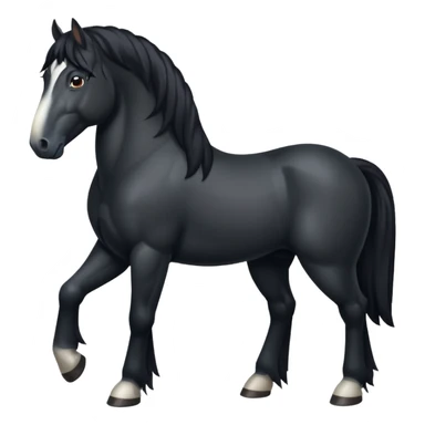 Black shire horse 4 legs  sticker
