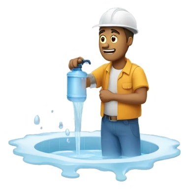 Man finding water leaks sticker