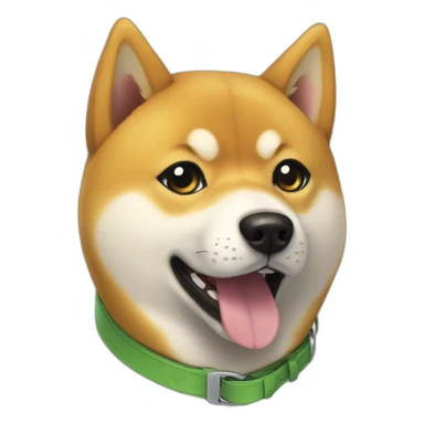 shocked Shiba Inu pikachu a green collar sticker