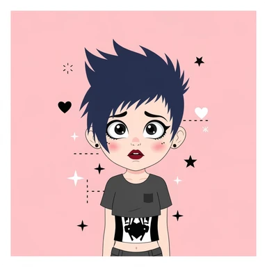 emo banner, cute, expressive, minimal, variation 2 sticker