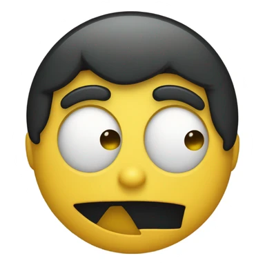 a close up of a yellow smiley face with a black hair, style of emoji, fear emoji, new emoji of biting your lip, emoji, frowning expression, sad emoji, confused facial expression, he looks like a human minion, frown, cynical face, confused expression, frowning, frown!, bored expression, discord emoji, funny emoji sticker