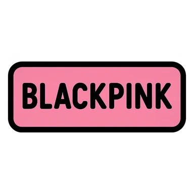 BLACKPINK-inspired object, black and pink colors, outlined and colorful icon design sticker