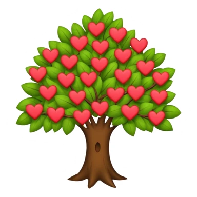 árbol con flores y corazones, celebrando el Día del Árbol sticker