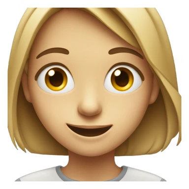 a girl smiling with one eye really squinted. left eye is shut and the other open sticker