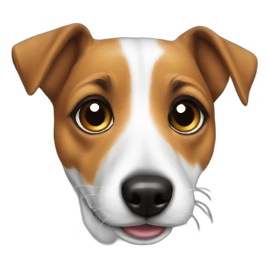 ball in mouth jack russell dog sticker