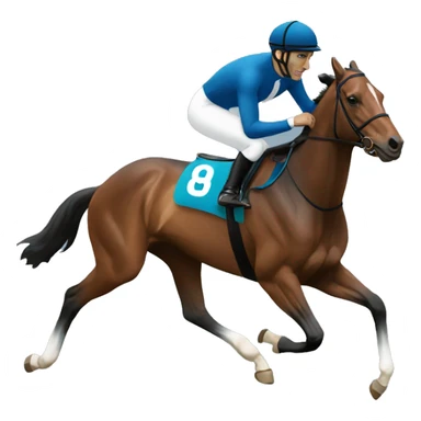 Jockey with blue jacket and white armbands sticker