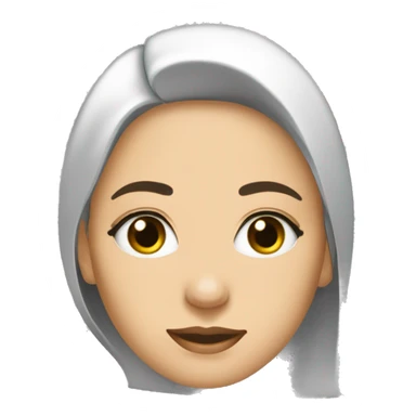 mujer medico de pelo suelto largo lacio color negro, ojos delineados negros sticker