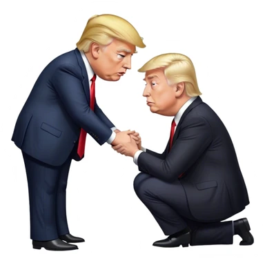 Donald Trump bowing down to King Elon Musk sticker