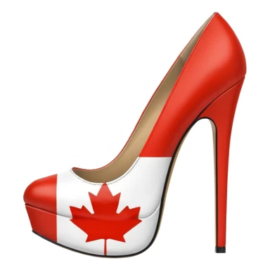 Canada flag patterned pair of ultra realistic, detailed, sexy platform high heel pumps sticker
