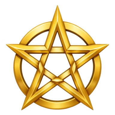 Pentagram with gold background  sticker