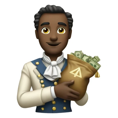 aristocrat with money bag in his hands sticker