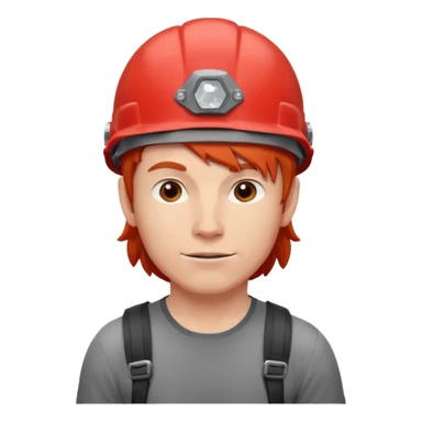 bouldering guy red hair wearing helmet sticker