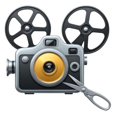 camera reel with scissors nearby sticker