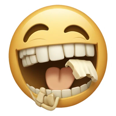laughing face with bone in mouth  sticker