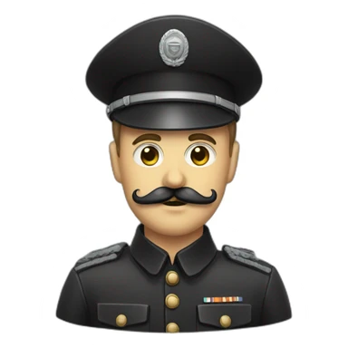 ss soldier with chaplin mustache sticker
