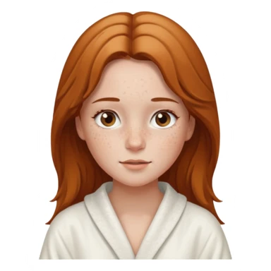 girl having facial wearing white robe, light brown coloour sticker
