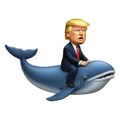 Trump riding whale sticker