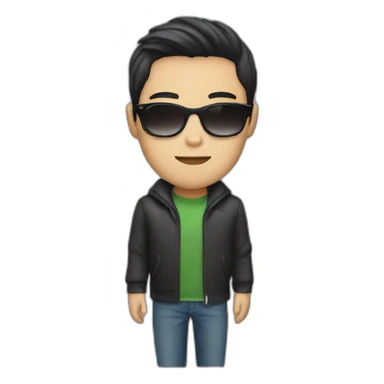 Japanese young man wearing sunglasses sticker