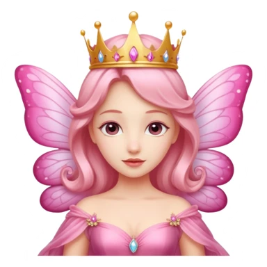 A beautiful pink Queen with fairy wings sticker
