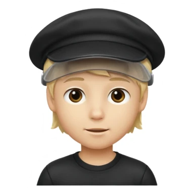 Ragazzo biondo con cappello nero con visiera sticker