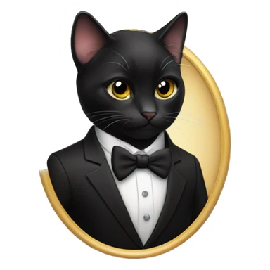 San black kitty wearing tuxedo sticker