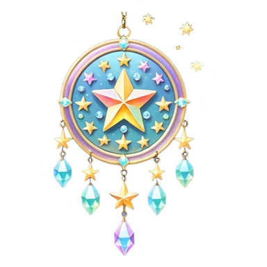 Sparkly glittery aesthetic Iridescent suncatcher hanging crystals and tiny stars aesthetic decoration sticker