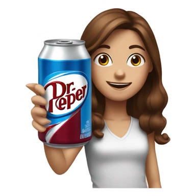 Chugging dr pepper Brown hair girl blue eyes sticker