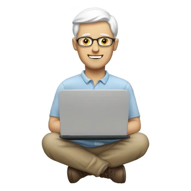white man with laptop sticker