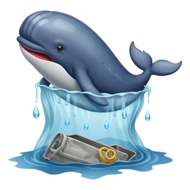 whale stuck in plastic waste bag sticker