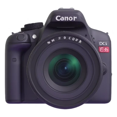 DSLR camera with lens facing forward sticker