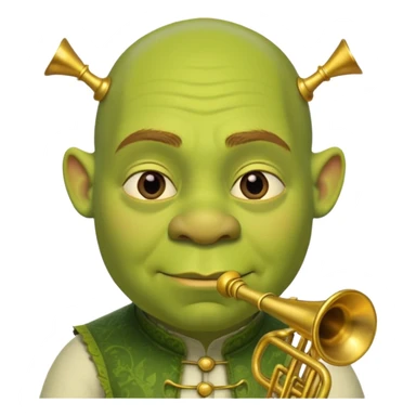 shrek sans cheveux et deux petites oreilles en trompettes une sur chaque cote de son crane sticker