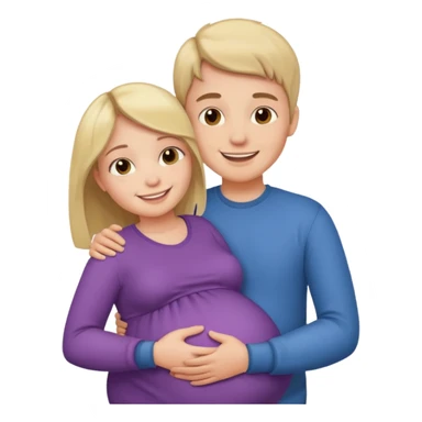 Make a pregnant boy being hugged by a girl sticker