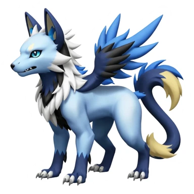 WereGarurumon-Zeraora-Renamon-Absol-fusion-hybrid-creature (full body sticker